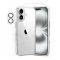 Entronix Bundle Compatible with iPhone 17 - [Hard] Clear Case, 1 Clear Screen Protector & 1 Camera Lens Protector