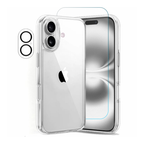 Entronix Bundle Compatible with iPhone 17 - [Hard] Clear Case, 1 Clear Screen Protector & 1 Camera Lens Protector