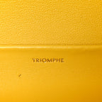 Fluffy Shearling Triomphe Claude Chain Shoulder Bag Yellow