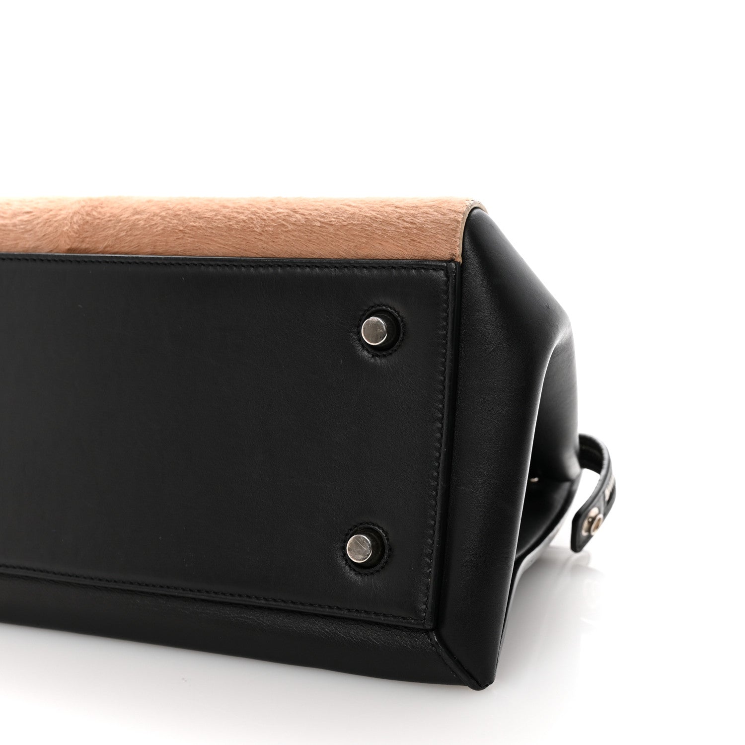 Pony Hair Calfskin Medium Edge Shoulder Bag Praline
