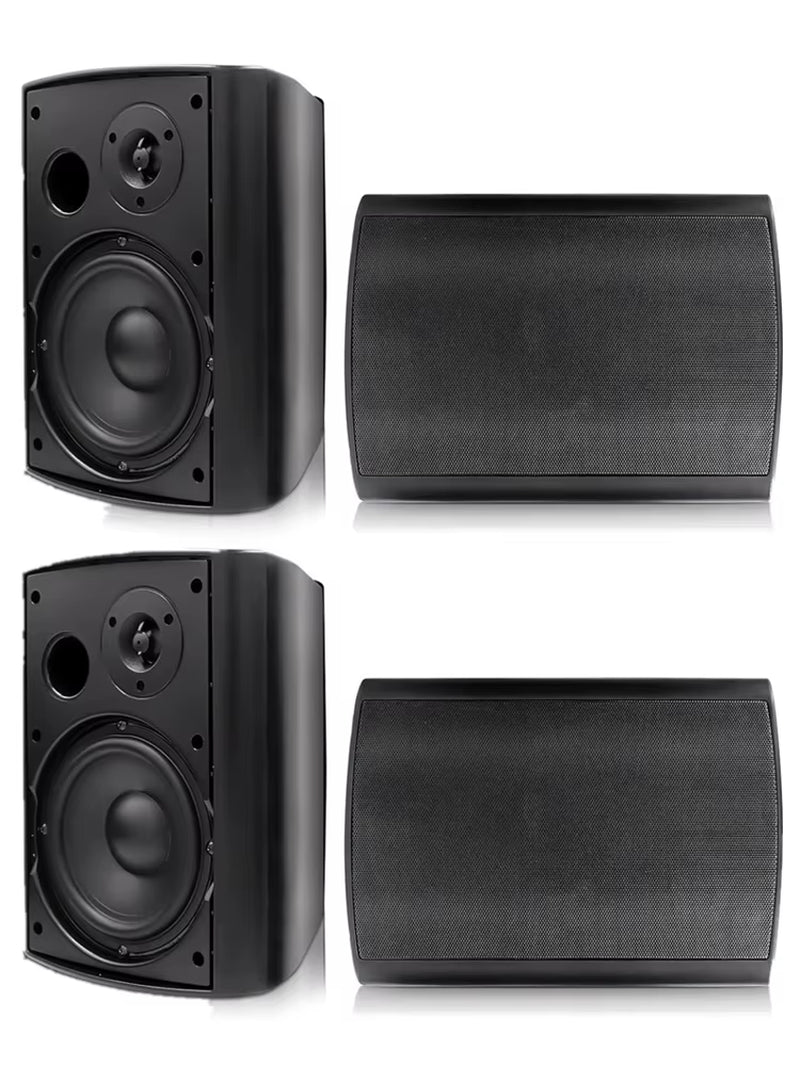 800W 6.5-Inch Outdoor Waterproof Bluetooth Speakers with HD Digital Stereo Sound System - Wall Mounted for Patio (Set of 2)