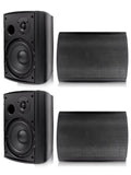 800W 6.5-Inch Outdoor Waterproof Bluetooth Speakers with HD Digital Stereo Sound System - Wall Mounted for Patio (Set of 2)