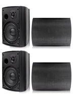 800W 6.5-Inch Outdoor Waterproof Bluetooth Speakers with HD Digital Stereo Sound System - Wall Mounted for Patio (Set of 2)