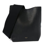 Soft Grained Calfskin Small Sangle Bucket Bag Black