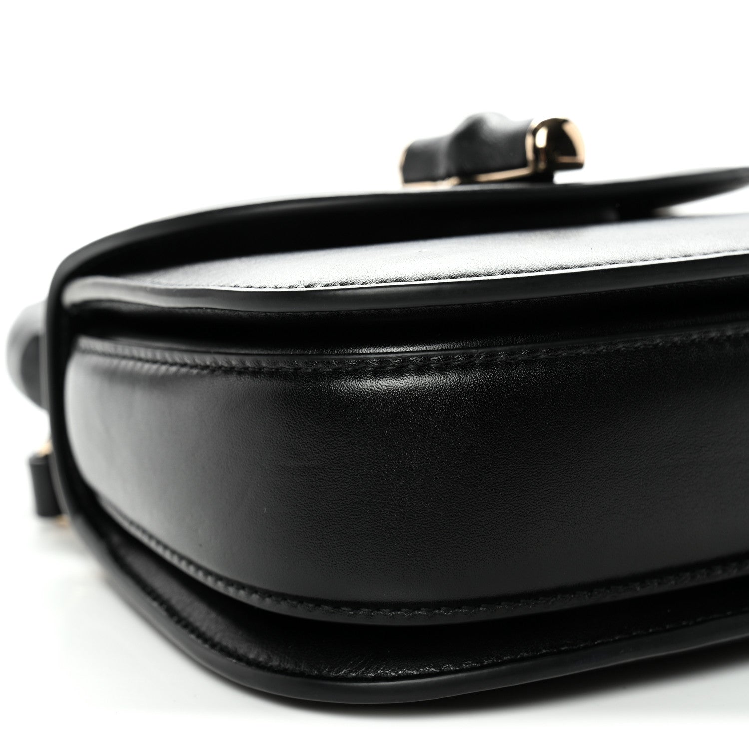 Boarded Dyana Lux Calfskin Web Monochrome Mini Bamboo 1947 Top Handle Bag Black