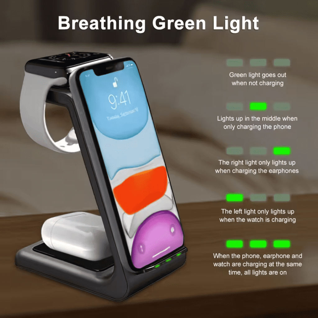 Entronix [3-in-1] Wireless Charging Dock - USB-C/iPhone/iWatch/AirPods