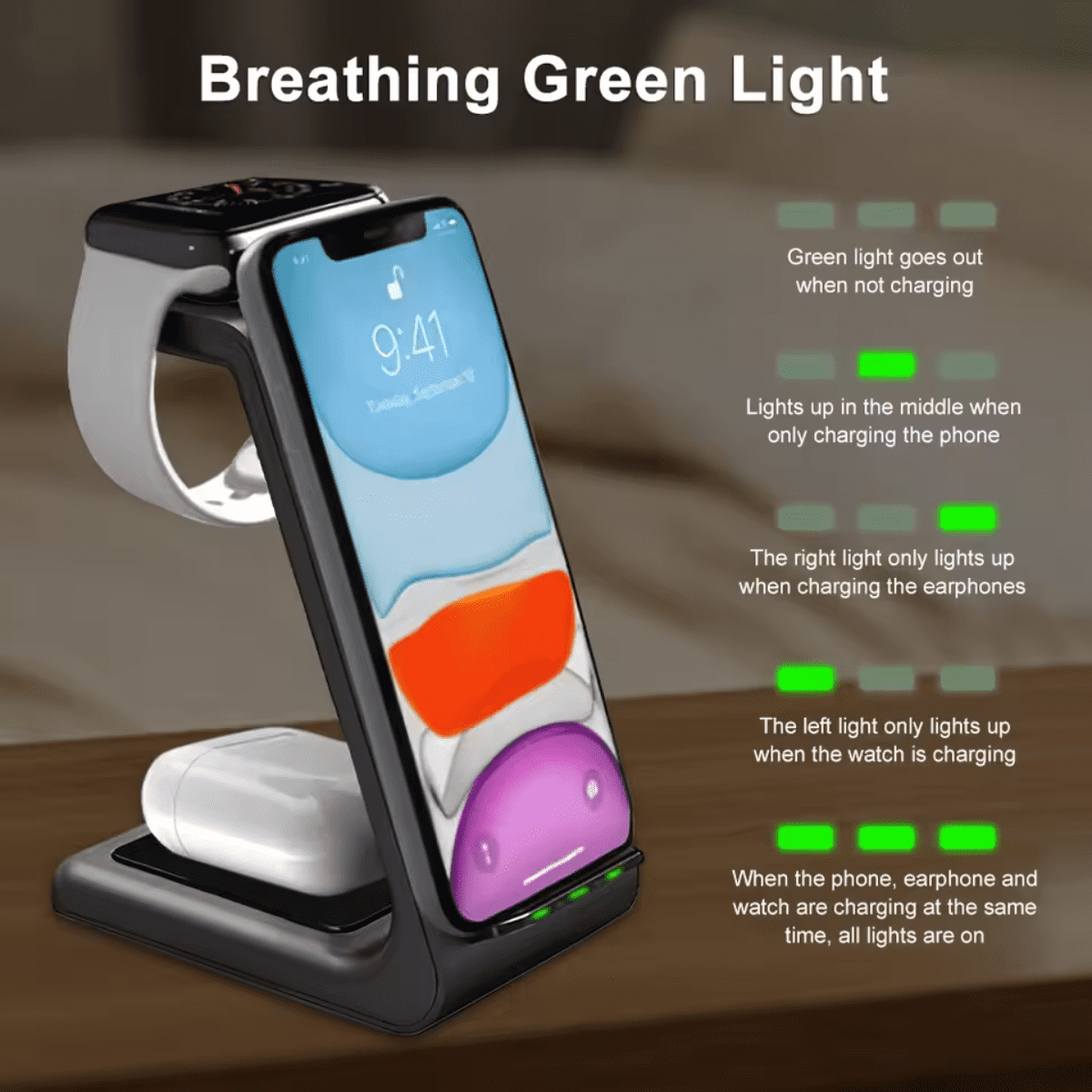 Entronix [3-in-1] Wireless Charging Dock - USB-C/iPhone/iWatch/AirPods