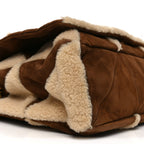 Suede Shearling Patchwork Monogram Giant Jamie Brown Beige