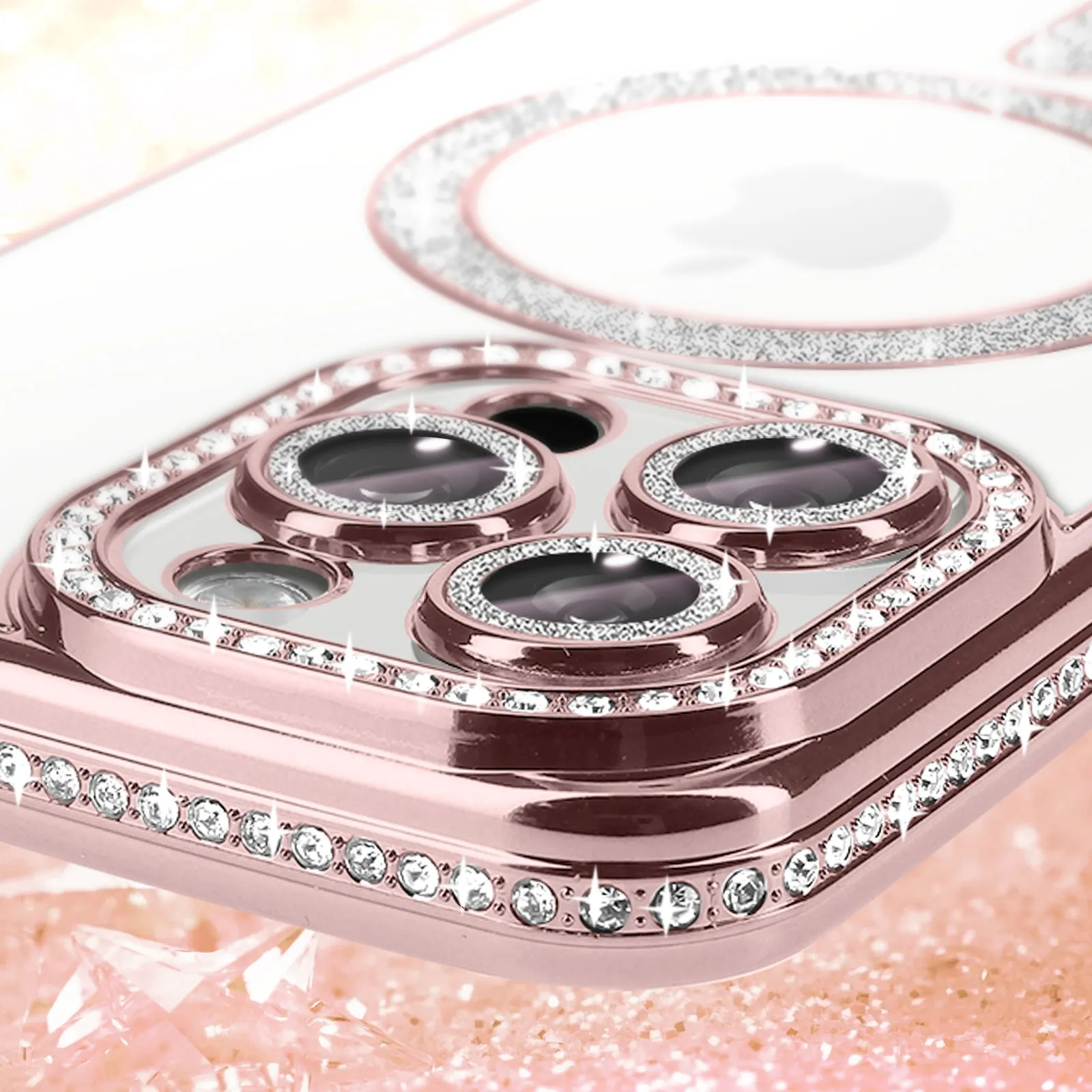 Entronix [Magnetic] Case Compatible with iPhone 16 Pro Max - [Clear Back] Luxury Diamonds