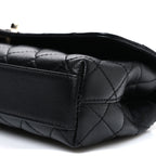 Caviar Quilted Maxi East West Coco Handle Flap Black