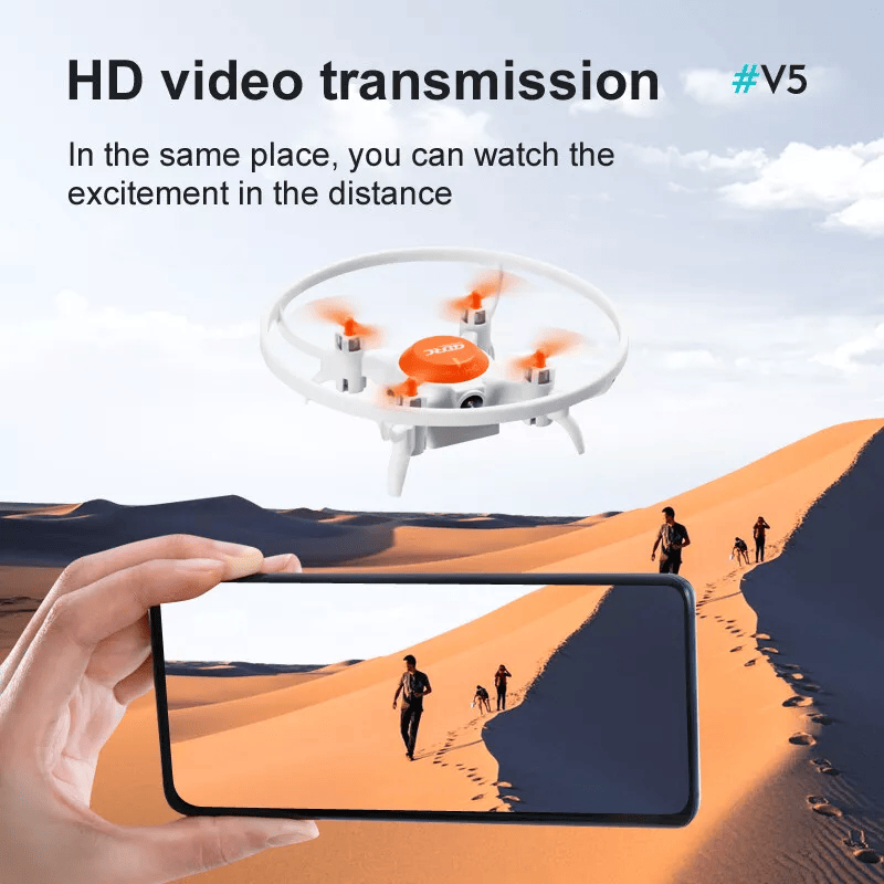 4DRC V5 Kids and Beginners Mini RC Drone V5 RC Quadcopter with 1080P HD Wide Angle Camera,Drones suitable for children and beginners, No Battery.