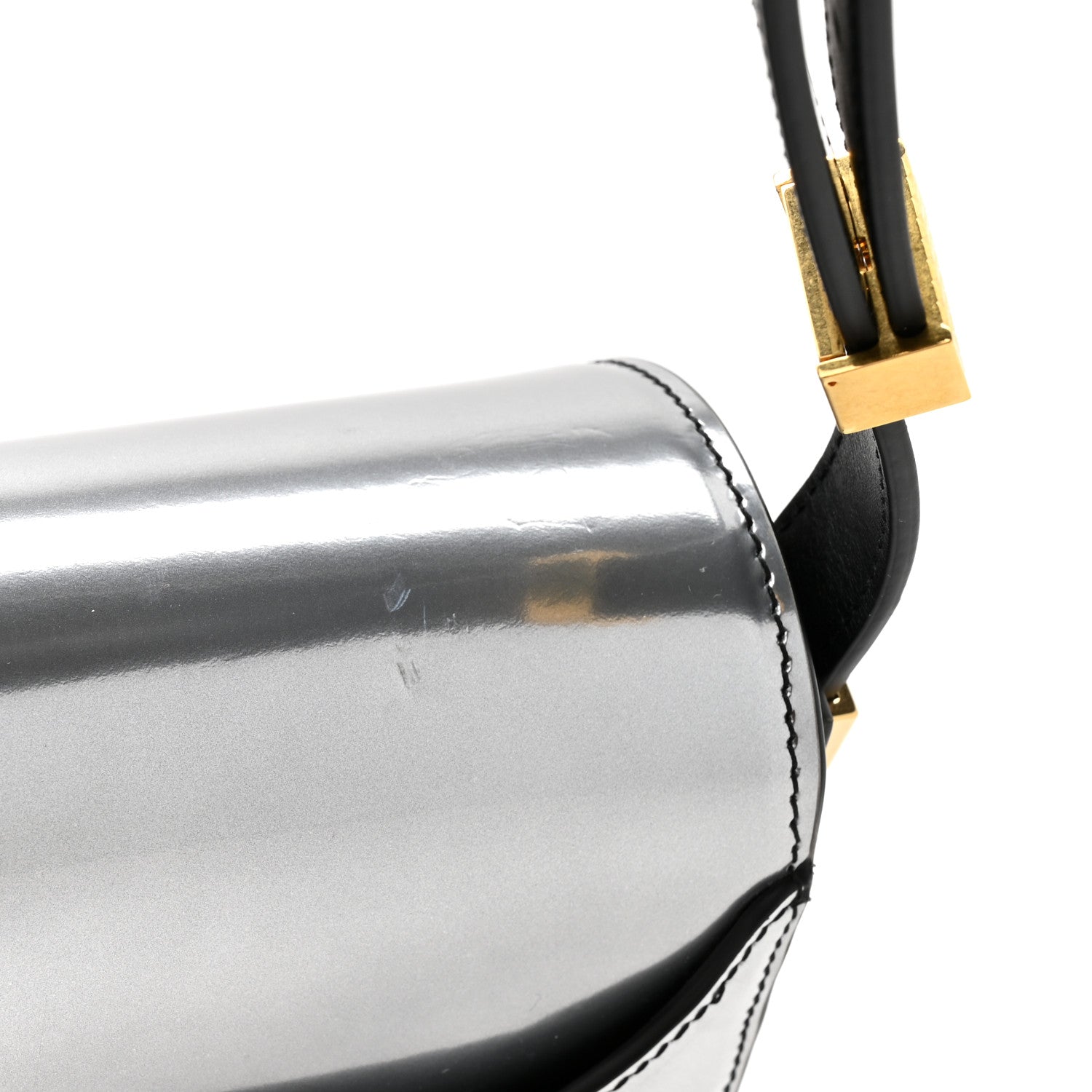 Metallic Calfskin Concerto Bag SIlver