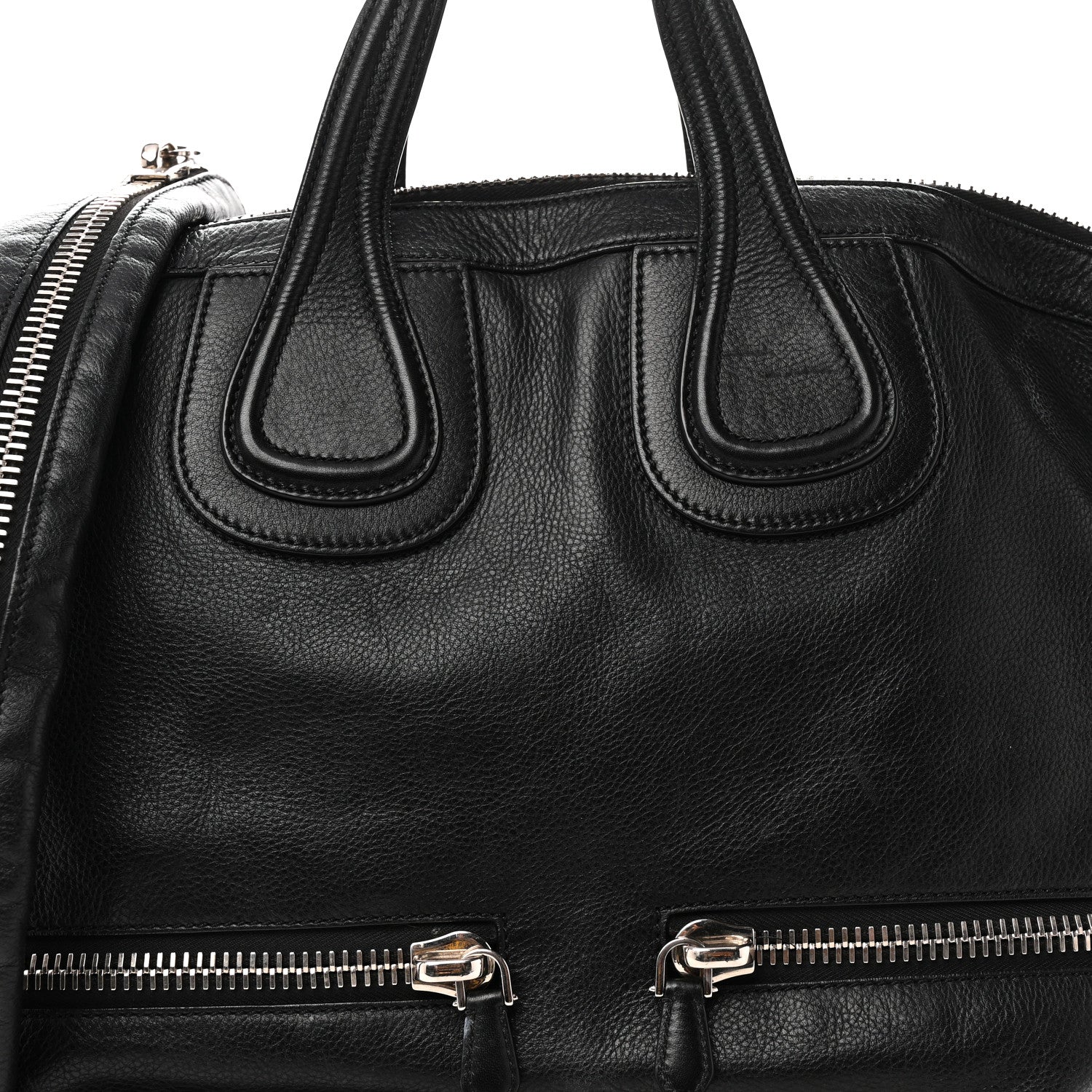 Calfskin Large Zip Nightingale  Black