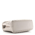 Calfskin Y Quilted Monogram Small Loulou Chain Satchel Ivory