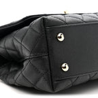 Caviar Quilted Mini Coco Handle Flap Black