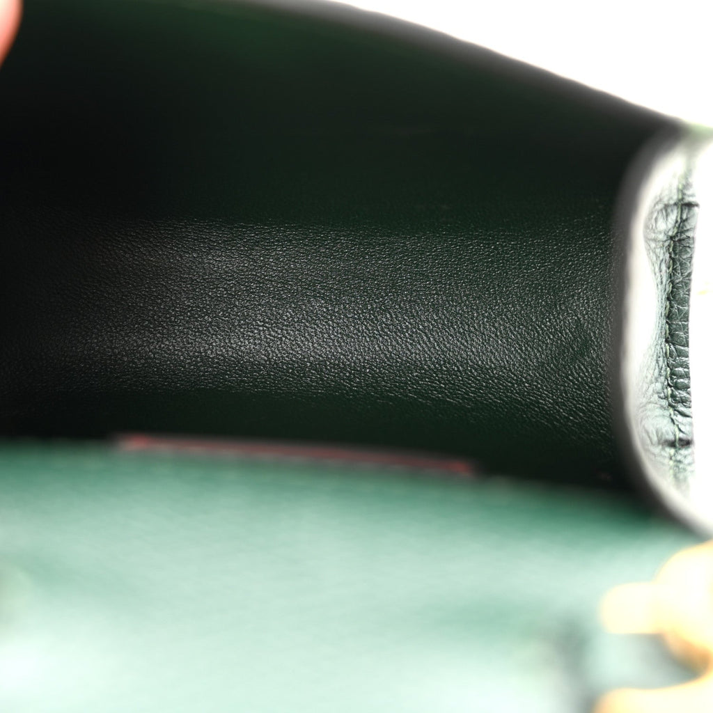 Calfskin Micro VSling Top Handle Shoulder Bag  Green