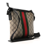 GG Supreme Monogram Web Messenger Bag Black