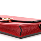 Dollar Calfskin Interlocking G Chain Wallet Red