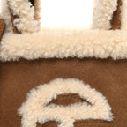 X UGG Suede shearling Small Shopping Bag Chestnut