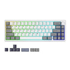 AL68 Silver Wireless Custom Mechanical Keyboard -Gateron QMK/VIA Aluminum Hot Swap Gasket Gaming Keyboard with Control Knob