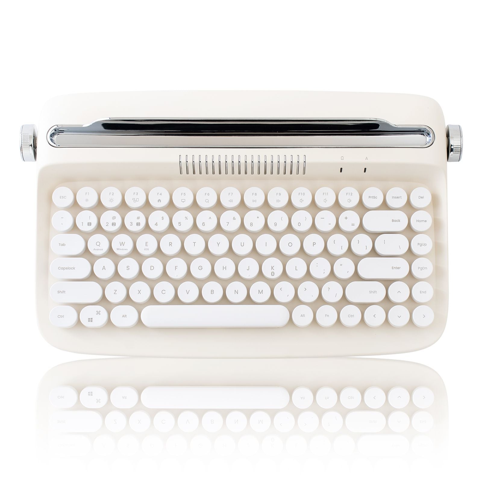 ACTTO B303 Wireless Keyboard, Retro Bluetooth Aesthetic Typewriter Style Keyboard with Integrated Stand for Multi-Device