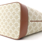 Triomphe Canvas Calfskin Medium Cabas Bag Grege