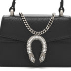 Dollar Calfskin Crystal Mini Dionysus Top Handle Bag Black Crystal