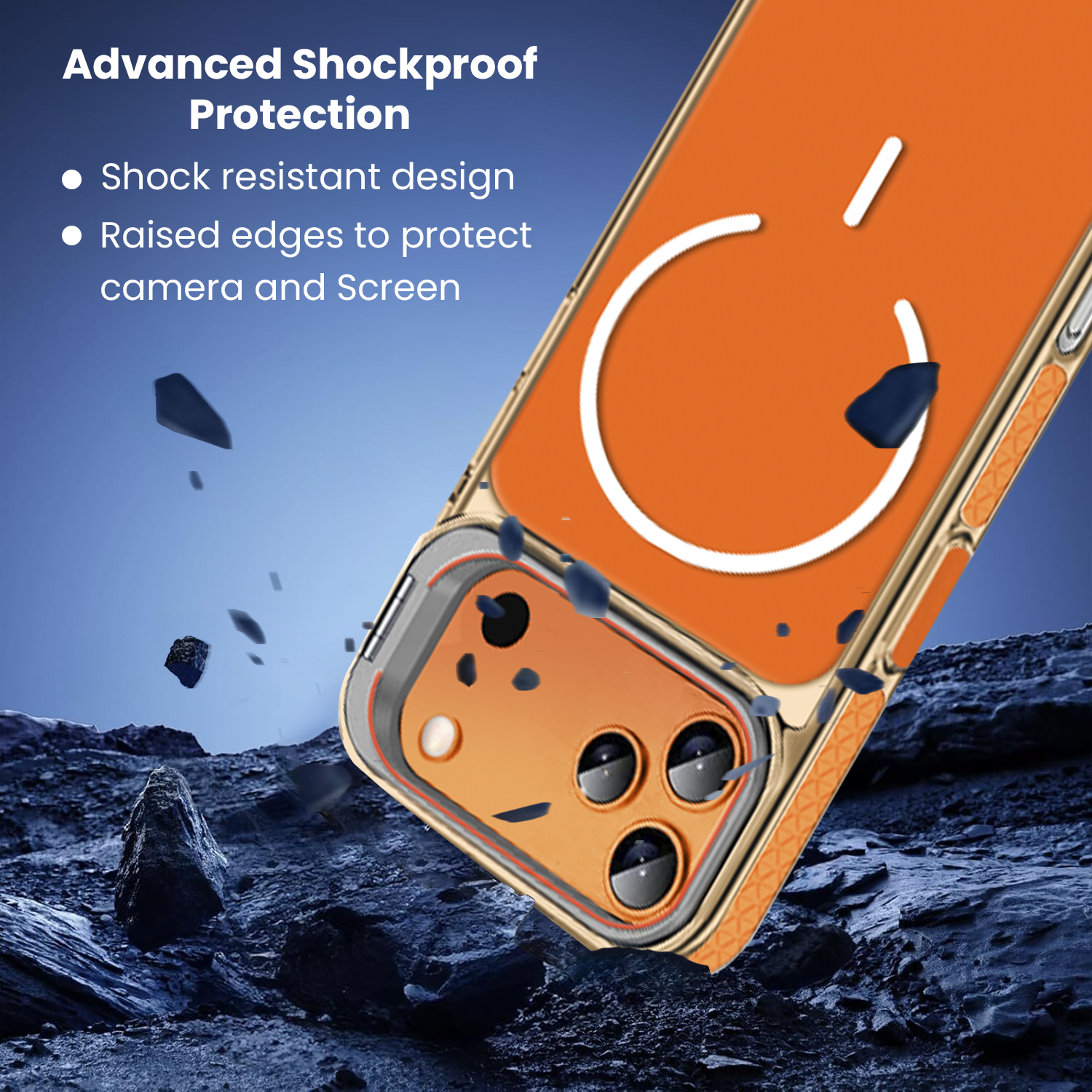 Entronix [Magnetic] Case Compatible with iPhone 17 Pro Max � Color Back w/ Camera Frame Stand & Rubber Edges