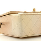 Metallic Goatskin Quilted Mini Rectangular Flap Gold