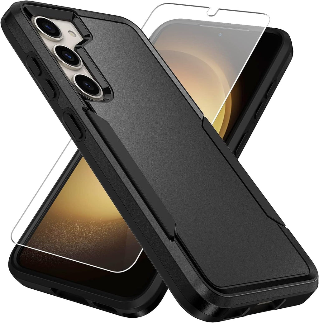Entronix Bundle Compatible with Galaxy A15 - Soft-Touch Dual-Layer Case & 1 Clear Screen Protector
