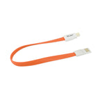 Reiko Flat Magnetic Gold Plated Micro Usb Data Cable 0.7 Foot In Orange