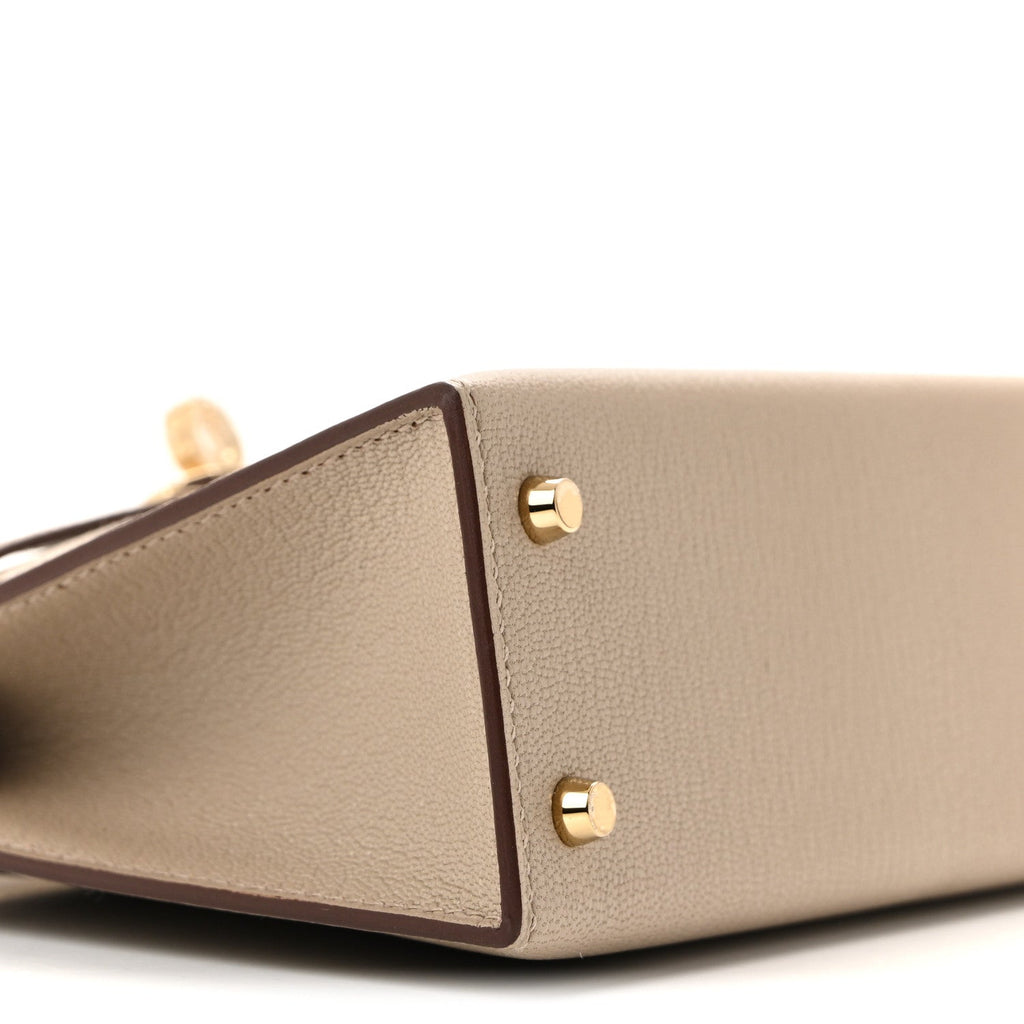Chevre Mysore Horseshoe Mini Kelly Sellier 20 Gris Tourterelle Rose Mexico