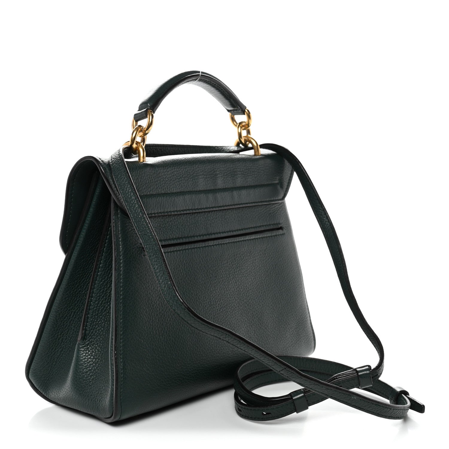 Calfskin Small Margot Top Handle Satchel Verde Olivo