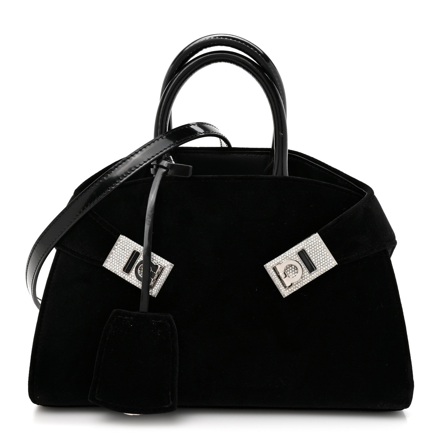 Velvet Strass XS Hug Bag Black