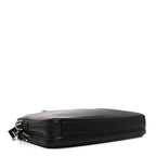 Calfskin Zip Around Briefcase Black