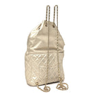 Metallic Lambskin Quilted Small In Seoul Backpack Light Gold