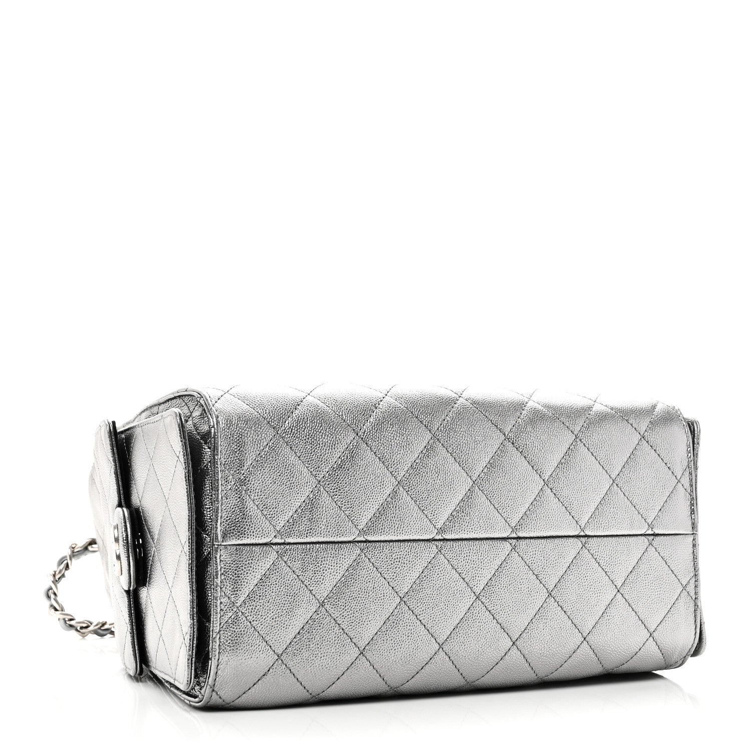 Metallic Caviar Quilted Small Chanel 25 Handbag Anthracite