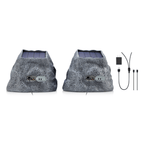 1-Pair Bluetooth Multi-Link Solar Rechargeable Wireless Rock Speakers
