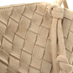 Suede Intrecciato Small Loop Camera Bag Sand