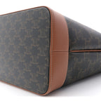 Triomphe Canvas Calfskin Medium Cabas Bag Tan