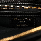 Crinkled Calfskin Small Grand Tour Bowling Bag Black