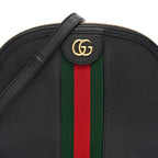 Calfskin GG Web Small Ophidia Dome Shoulder Bag Black