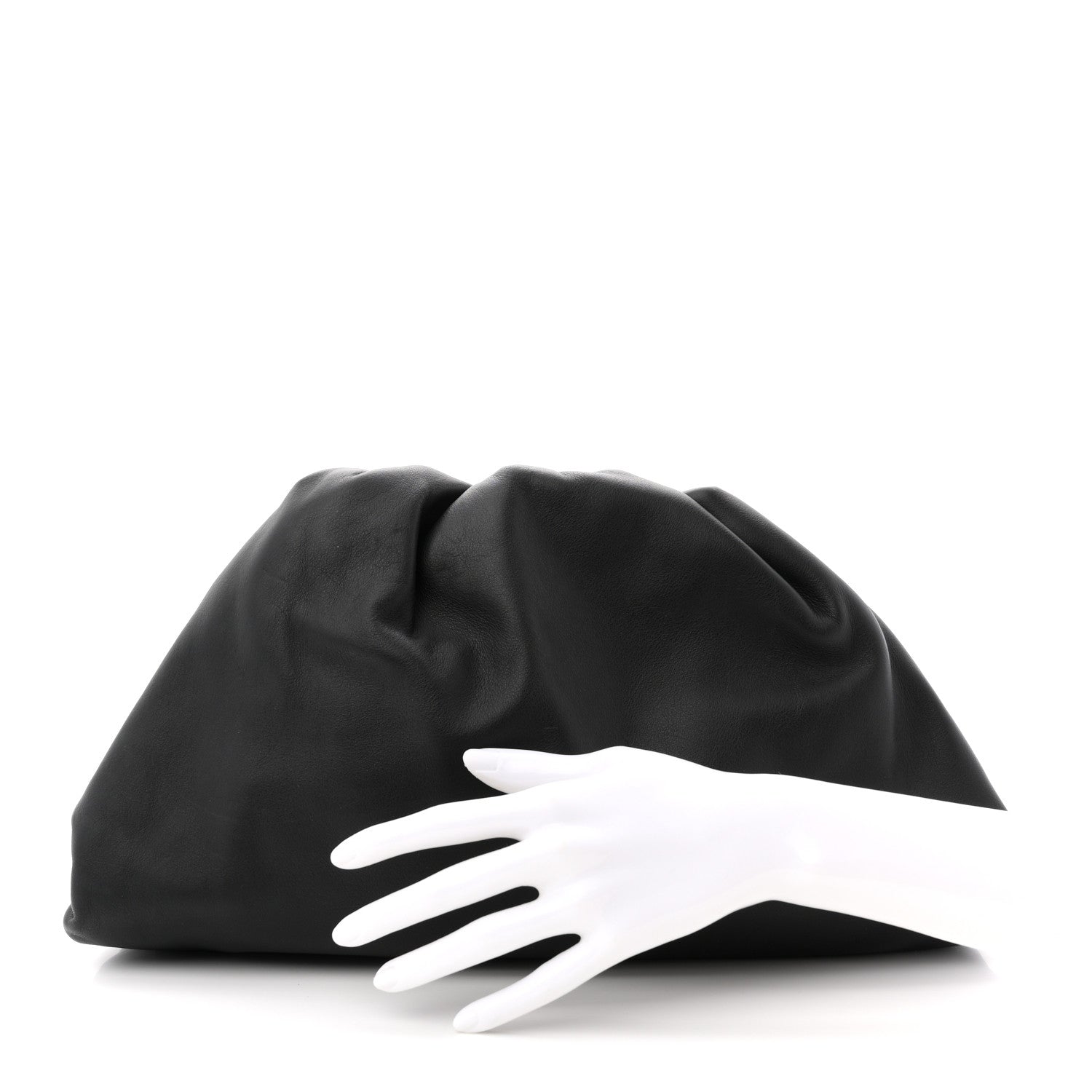 Smooth Butter Calf The Pouch Oversized Clutch Black