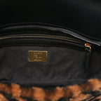 Shearling Vitello Dolce Macro FF 1974 Baguette Tobacco Black