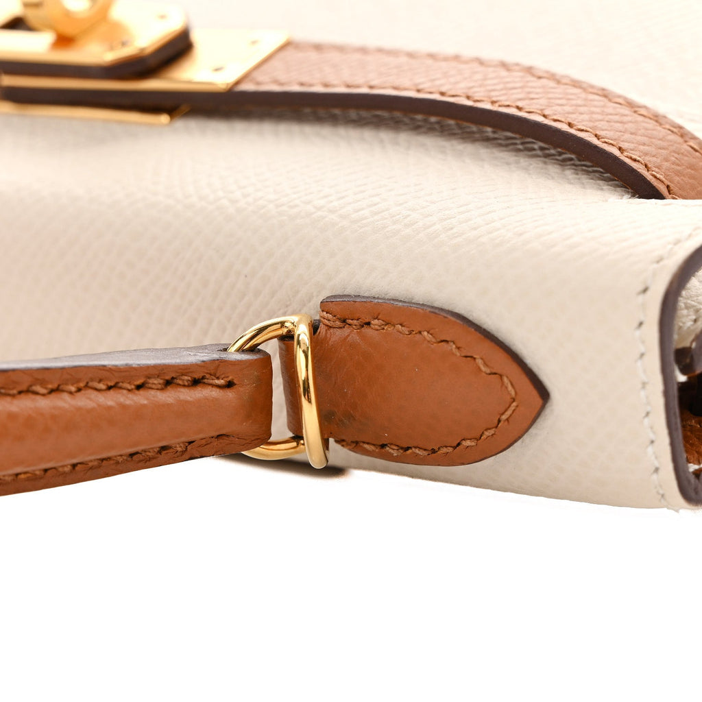 Epsom Horseshoe Mini Kelly Sellier 20 Craie Gold