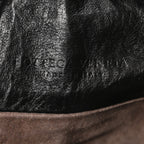 Grained Lambskin Intrecciato Large Shoulder Bag Black