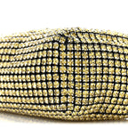 Mesh Crystal Rhinestone Mini Heiress Pouch Porcelain