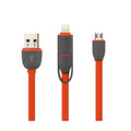 Reiko Iphone 6 And Micro Usb Flat Cable 3.2Ft 2-In-1 Usb Data In Coral Red