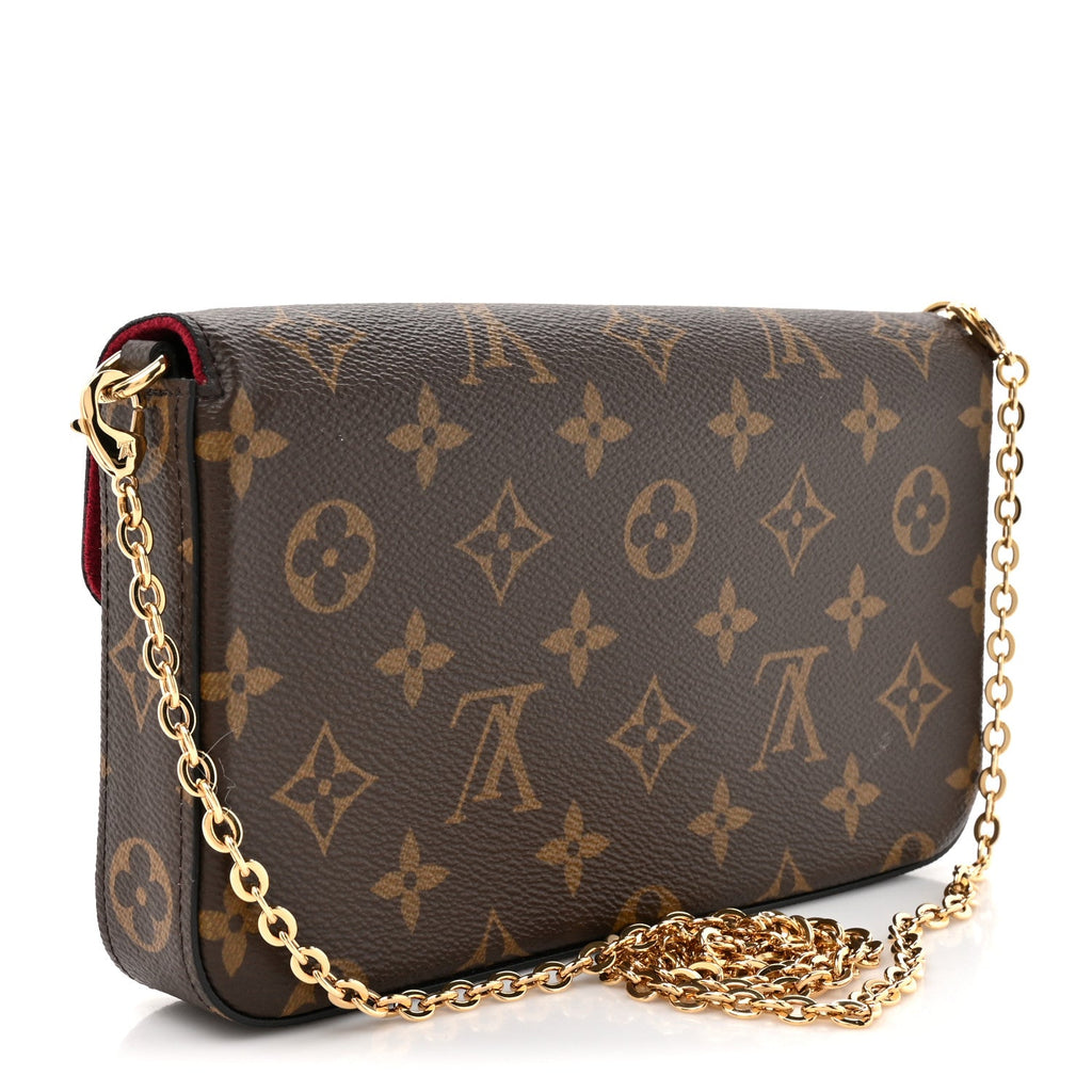 Monogram Pochette Felicie Chain Wallet Fuchsia