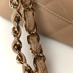 Caviar Quilted Jumbo Double Flap Dark Beige